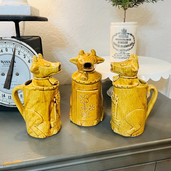 Vintage Dining 3 Mcm Farmhouse Cow Creamers Poshmark